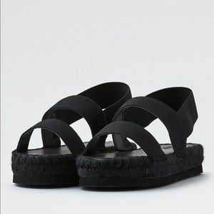 Super cute black platform sandals!